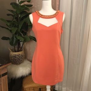 Coral Jeweled Dress